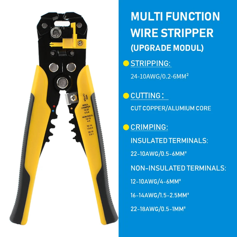 Adjustable Automatic Wire Stripper and Crimping Pliers - Multifunctional Terminal Hand Tool