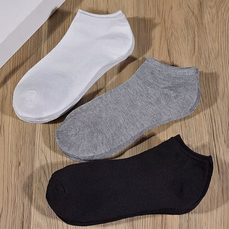 Invisible Low Cut Silicone Non-Slip Boat Socks for Men and Women - 3/5/8 Pairs, Casual Solid Color, Breathable Summer No-Show Ankle Socks