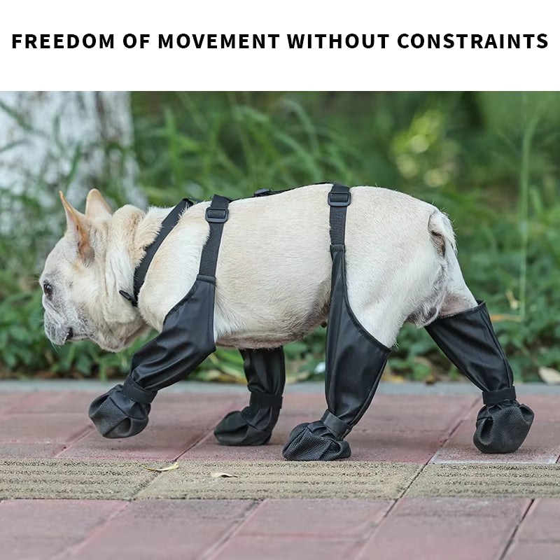 Waterproof Adjustable Non-Slip Dog Boots - Outdoor Protection for Small to Medium Dogs, Perfect for French Bulldogs!