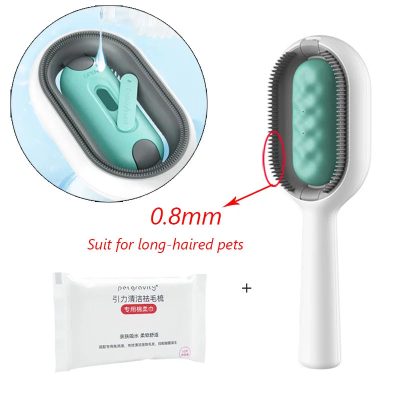 Double-Sided Pet Grooming Brushes for Cats and Dogs with Wipes - Essential Accessories for Pet Care