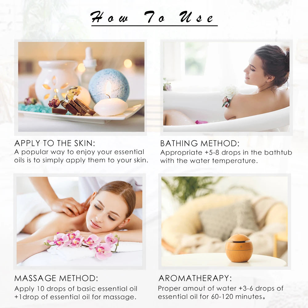 100ML Essential Oil with Dropper - Sandalwood, Lavender, Eucalyptus, and Vanilla Aromatherapy Oil for Humidifiers and Candle Burners