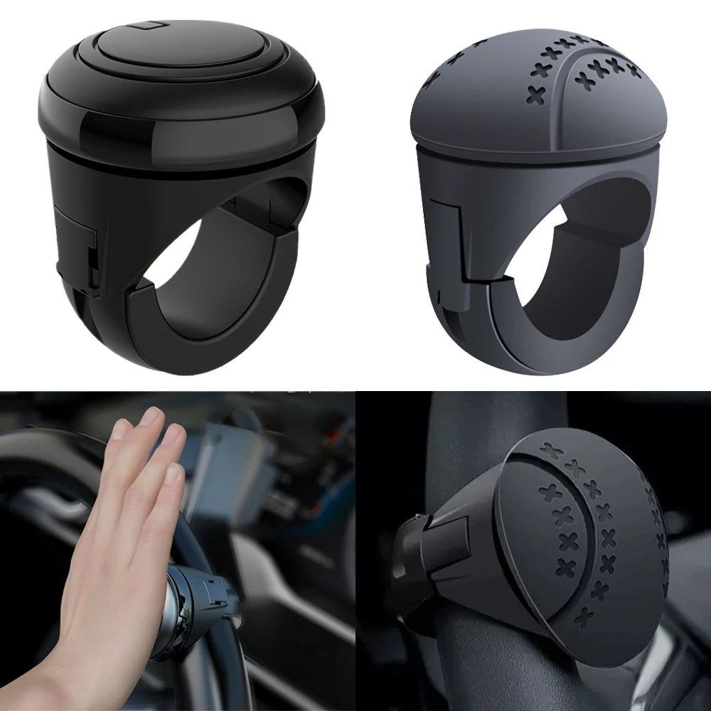 360-Degree Rotating Steering Wheel Booster Spinner Knob with Metal Bearing Power Handle - Ball Shaped Design
