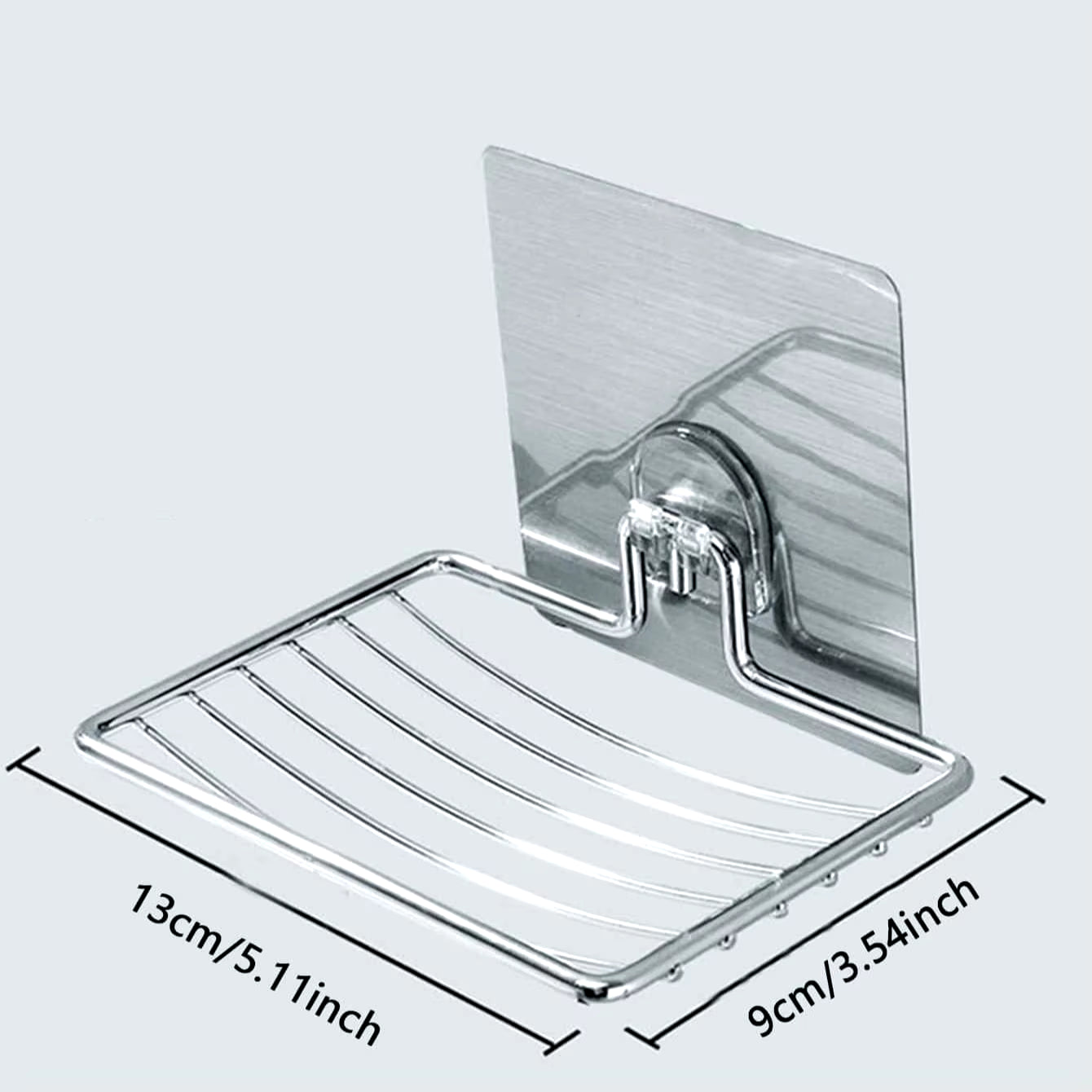 Stainless Steel Punch-Free Soap Rack - Wall-Mounted Single Layer Drainage Shelf for Bathroom