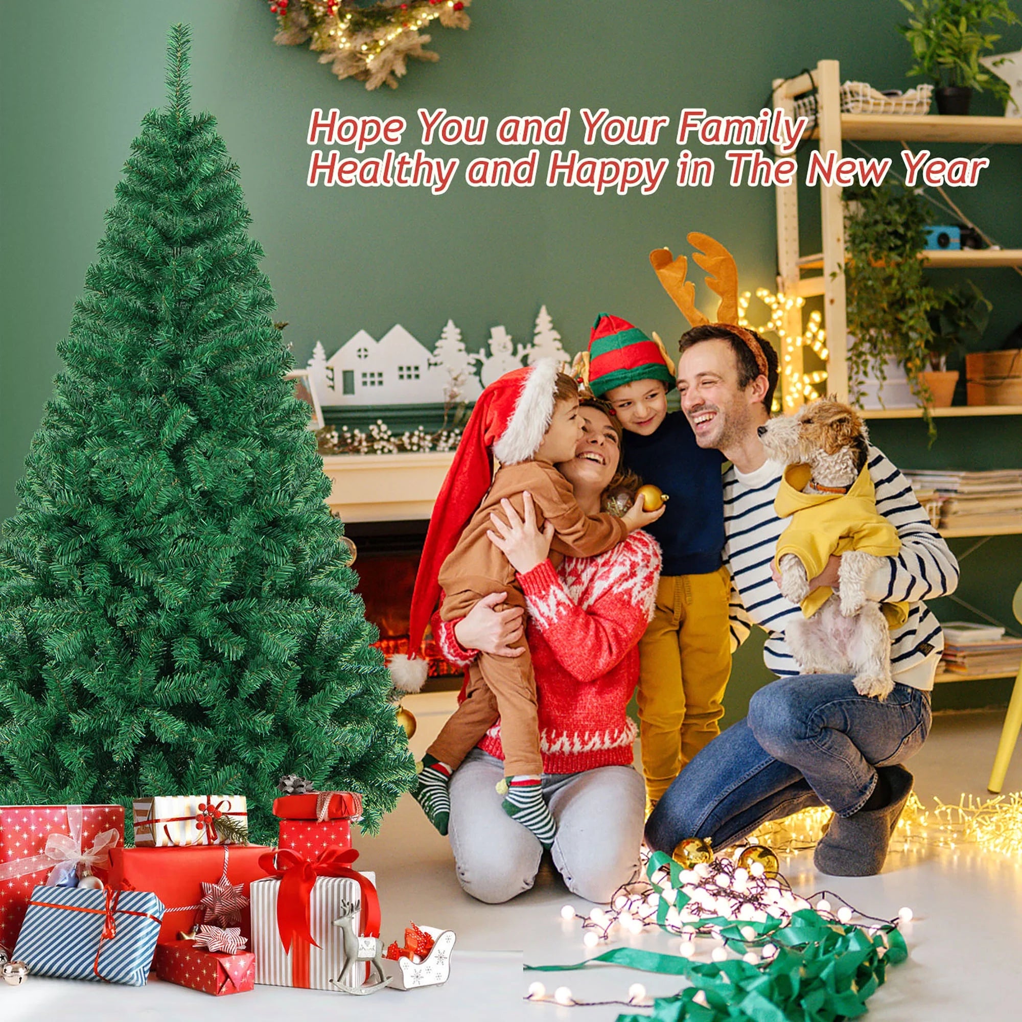 6-Foot Green PVC Artificial Christmas Tree for Indoor and Outdoor Use with Stand