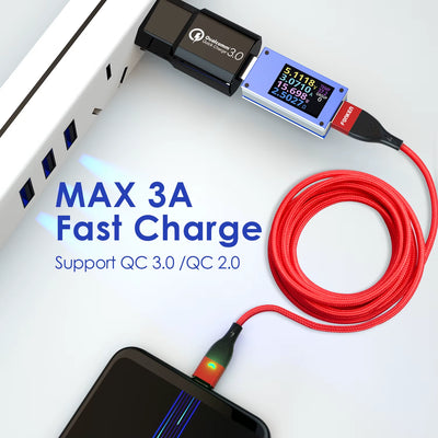 3A USB Magnetic Phone Charger and Data Cable - Fast Charging Type C and Micro USB Magnetic Charging Wire