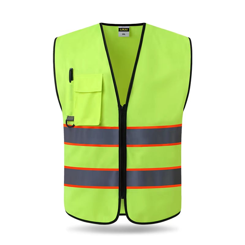 Professional High Visibility Reflective Safety Vest for Outdoor Activities, Motorcycling, and Cycling