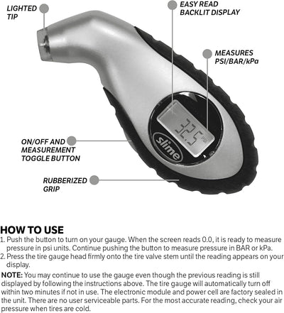 20017 Digital Tire Gauge 5-150 PSI with Lighted Tip
