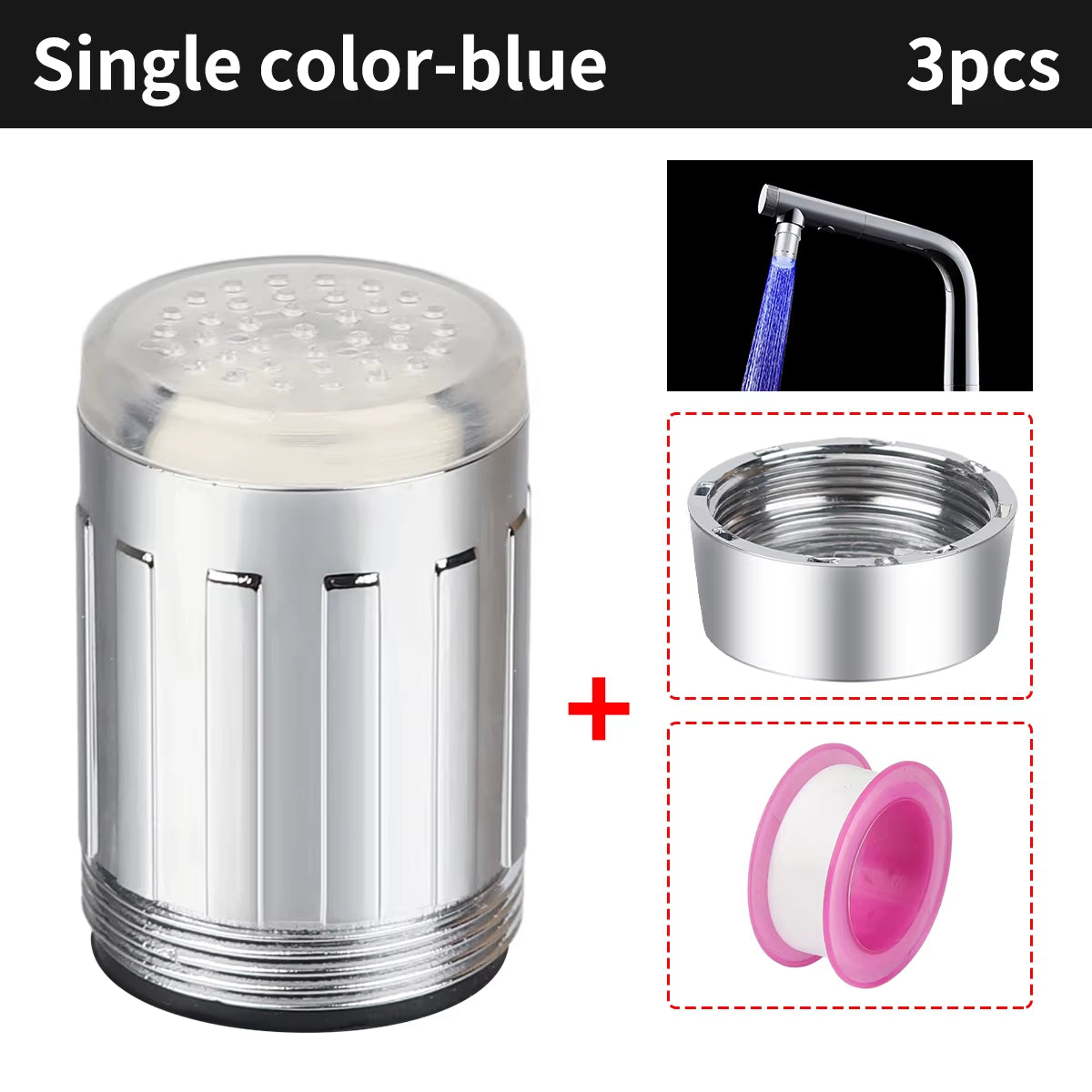 Color-Changing LED Temperature-Sensitive Faucet Aerator - Water-Saving Kitchen & Bathroom Tap Nozzle