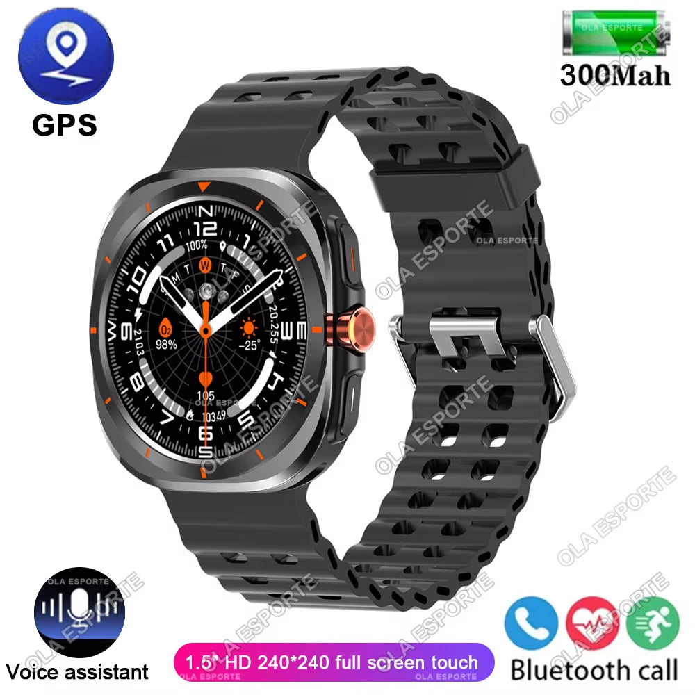 Galaxy Watch 7 Ultra Smart Bracelet for Men - GPS Tracker, NFC, HD Touch Screen, Bluetooth Calling, Health Monitoring Smartwatch for Samsung