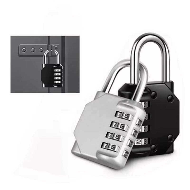 4-Digit Waterproof Padlock for Outdoor Use - Ideal for Doors, Suitcases, Bags, Cabinets, and Windows