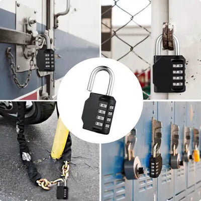 4-Digit Waterproof Padlock for Outdoor Use - Ideal for Doors, Suitcases, Bags, Cabinets, and Windows