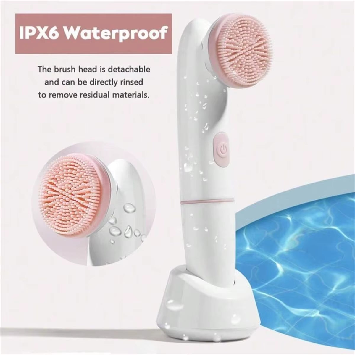 Electric Facial Cleansing Brush with Sonic Vibration and Exfoliation Features for Enhanced Skincare Routine