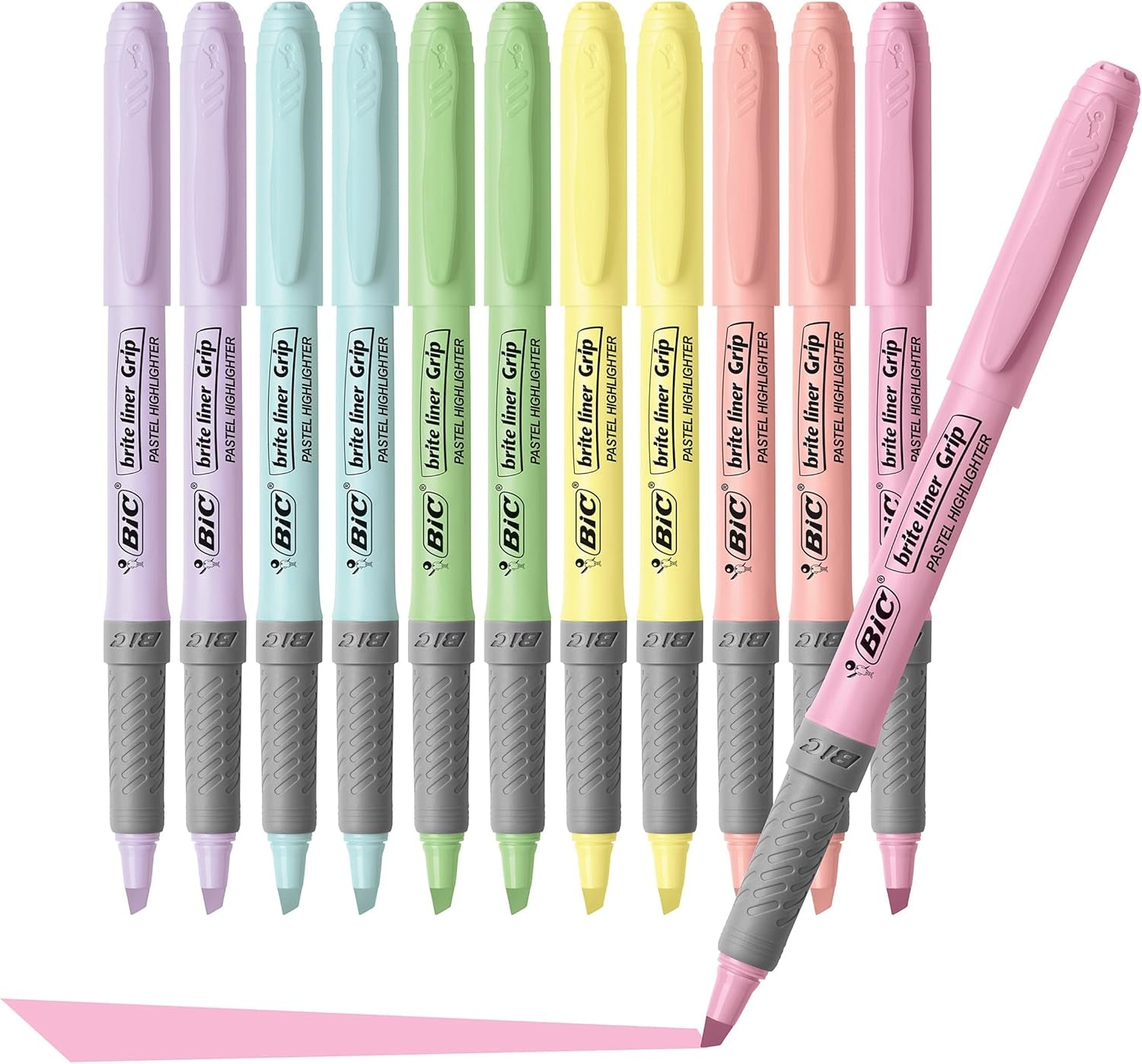 Brite Liner Grip Pastel Highlighter Set, Chisel Tip, 12-Count Pack - CommunityRateLLC