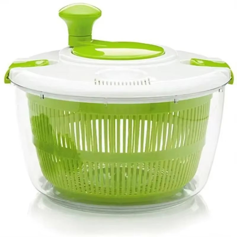 Effortless Salad Spinner & Fruit Dryer - Hand Crank Vegetable Centrifuge for Quick Food Dehydration - Essential Kitchen Accessory