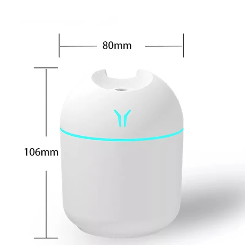250ML Mini Aroma Oil Diffuser and USB Essential Oil Atomizer with LED Night Light for Home and Vehicle Use