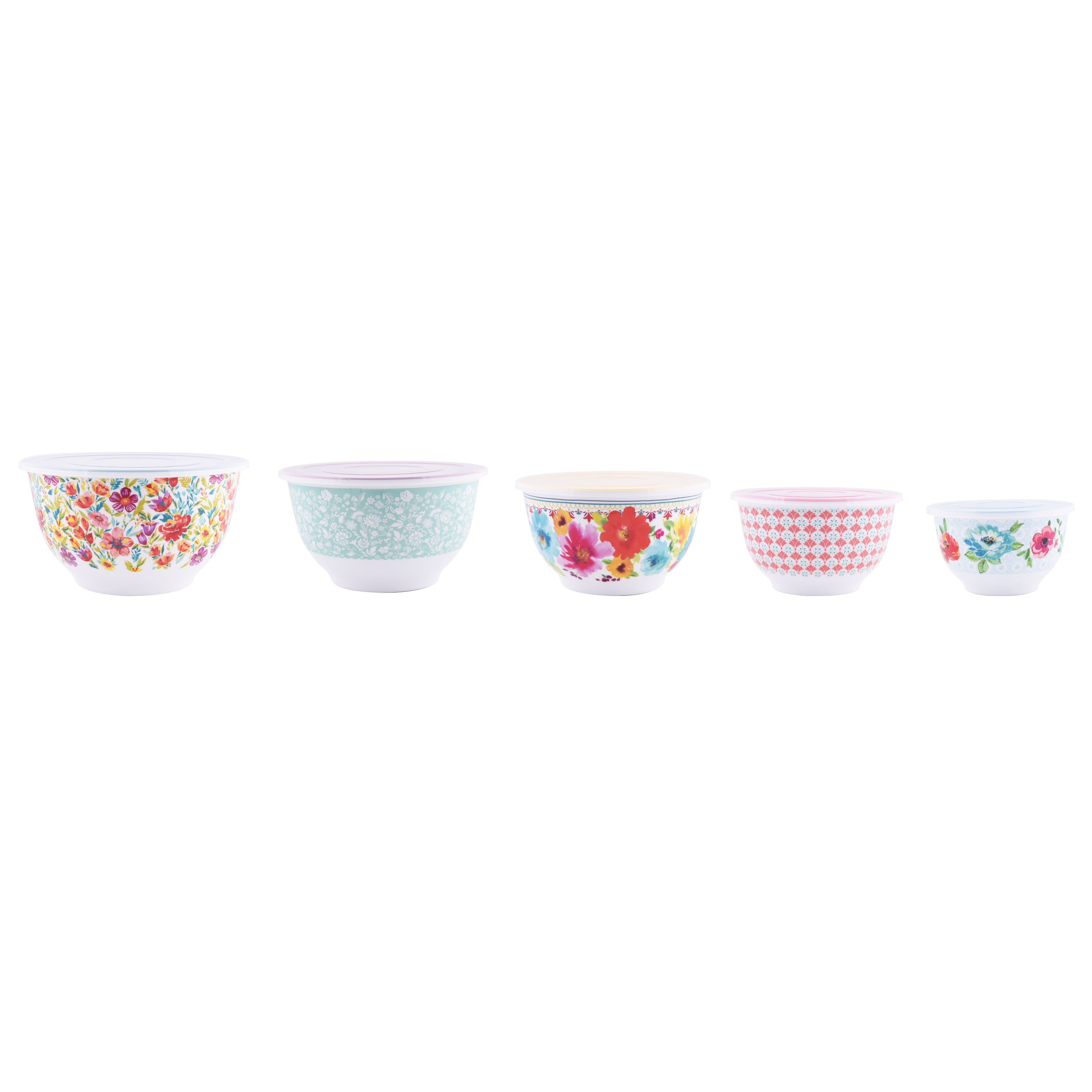 Melamine Mixing Bowl Set, 10-Piece Set, Petal Party - CommunityRateLLC