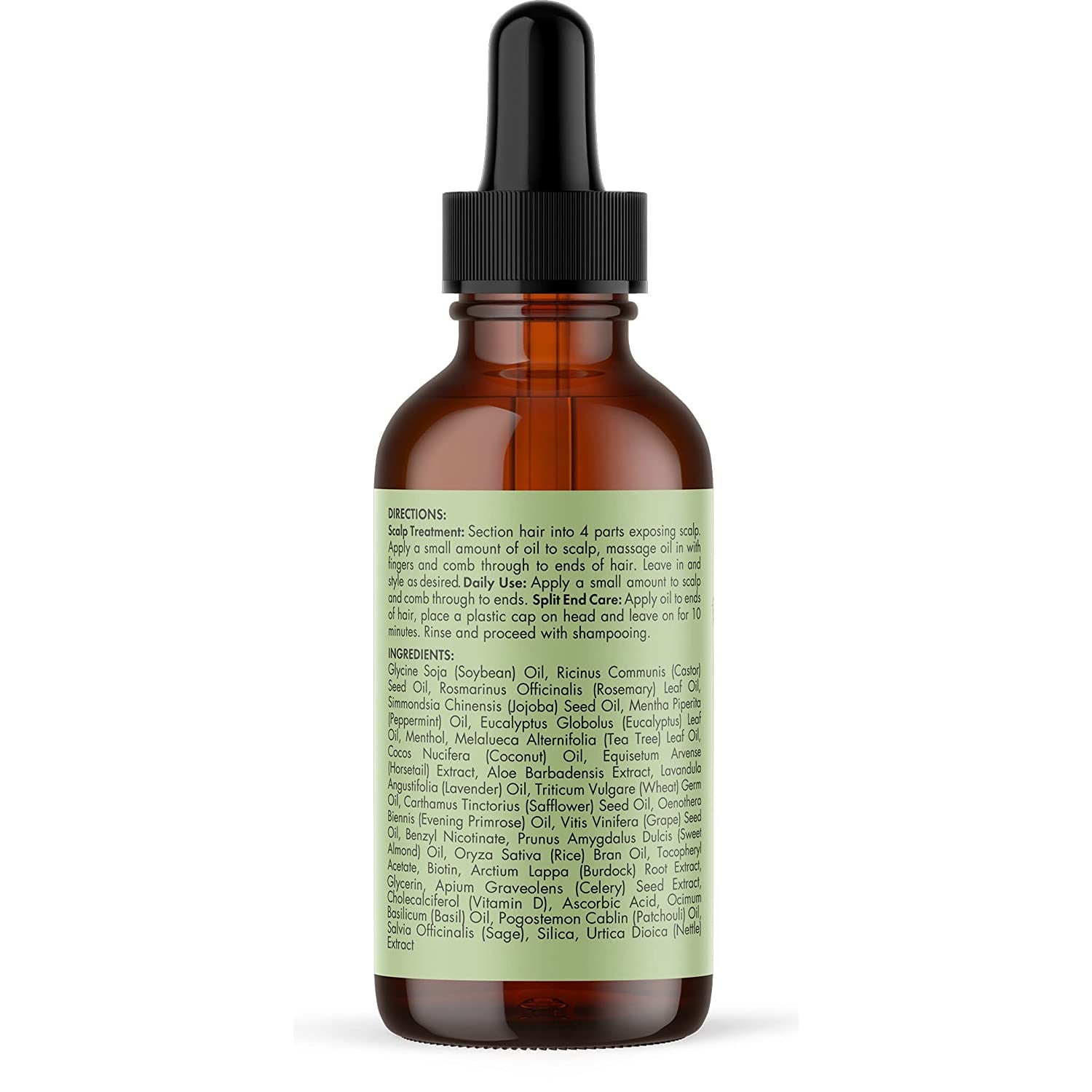 Rosemary Mint Scalp and Hair Strengthening Oil - 2 Ounces, Suitable for All Hair Types