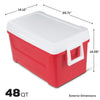 48 QT Laguna Ice Chest Cooler, Red - CommunityRateLLC