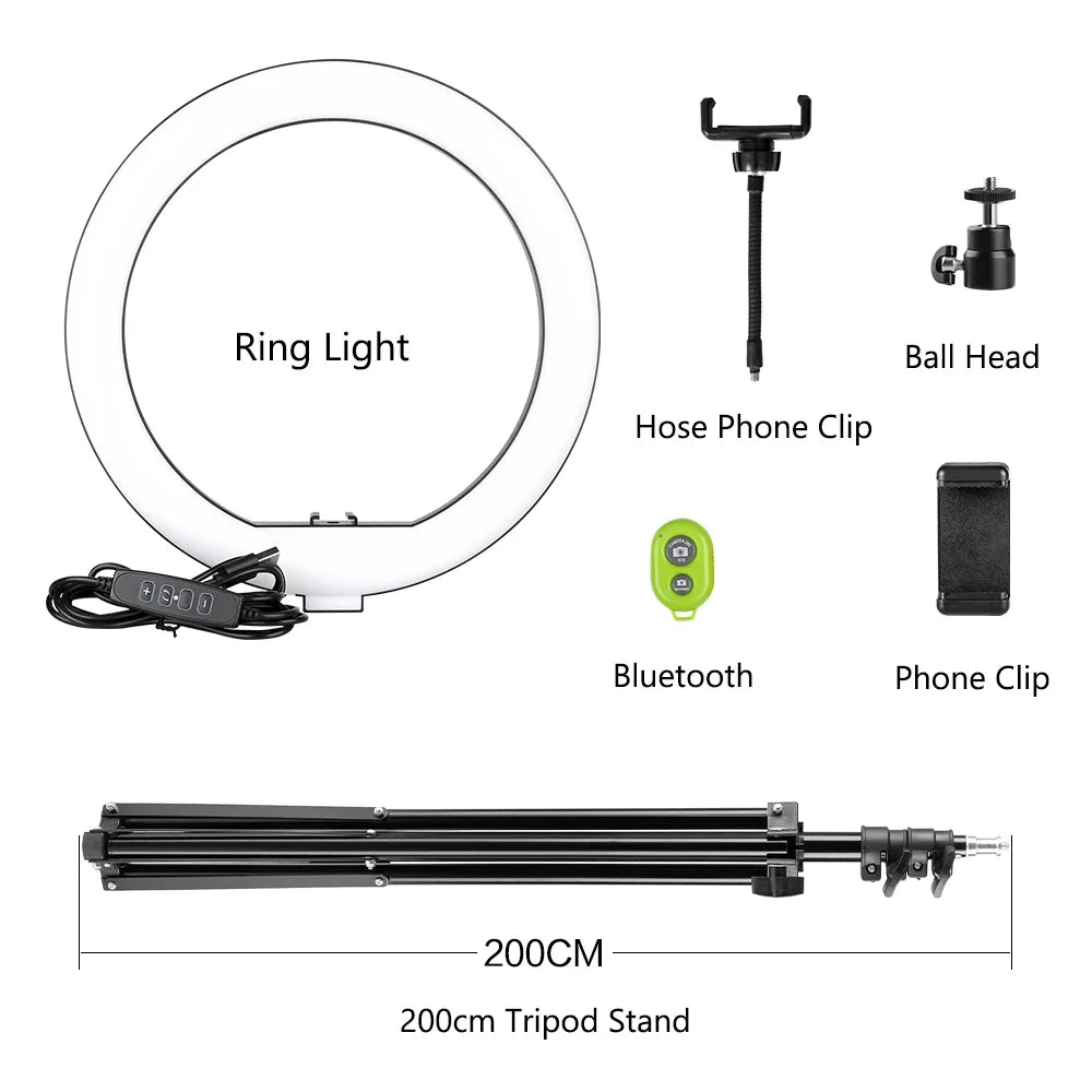 10-Inch LED Ring Light with Phone Clip and Tripod Stand for Selfie Videos and Live Photography on TikTok and YouTube