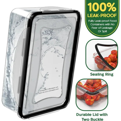 46 pack BPA free plastic food storage containers with airtight lids, stackable meal prep set for kitchen organization