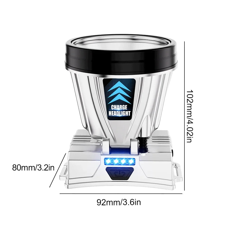 1200mAh High-Power Rechargeable Waterproof Headlamp - Super Bright Emergency Lantern for Fishing and Camping