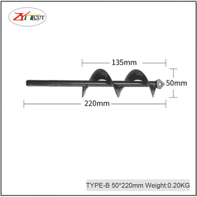 Drillforce Spiral Drill Bit for Garden Planters - Hex Shaft Auger Tool for Flower Bulb and Post Hole Digging