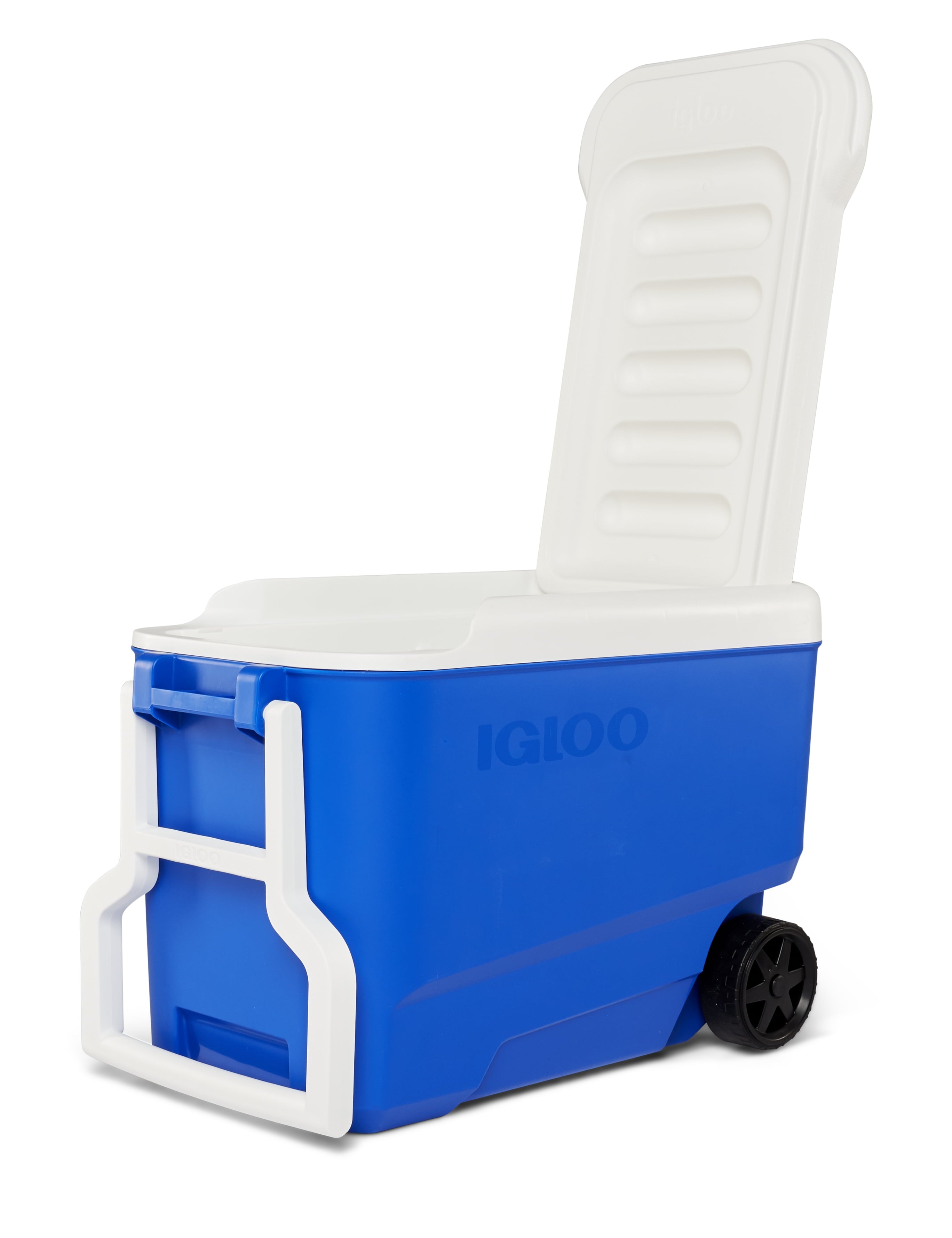 38 QT. Hard-Sided Ice Chest Cooler with Wheels, Blue - CommunityRateLLC