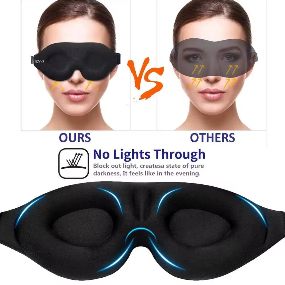 3D Contoured Sleep Eye Mask - Light Blocking Blindfold for Men and Women