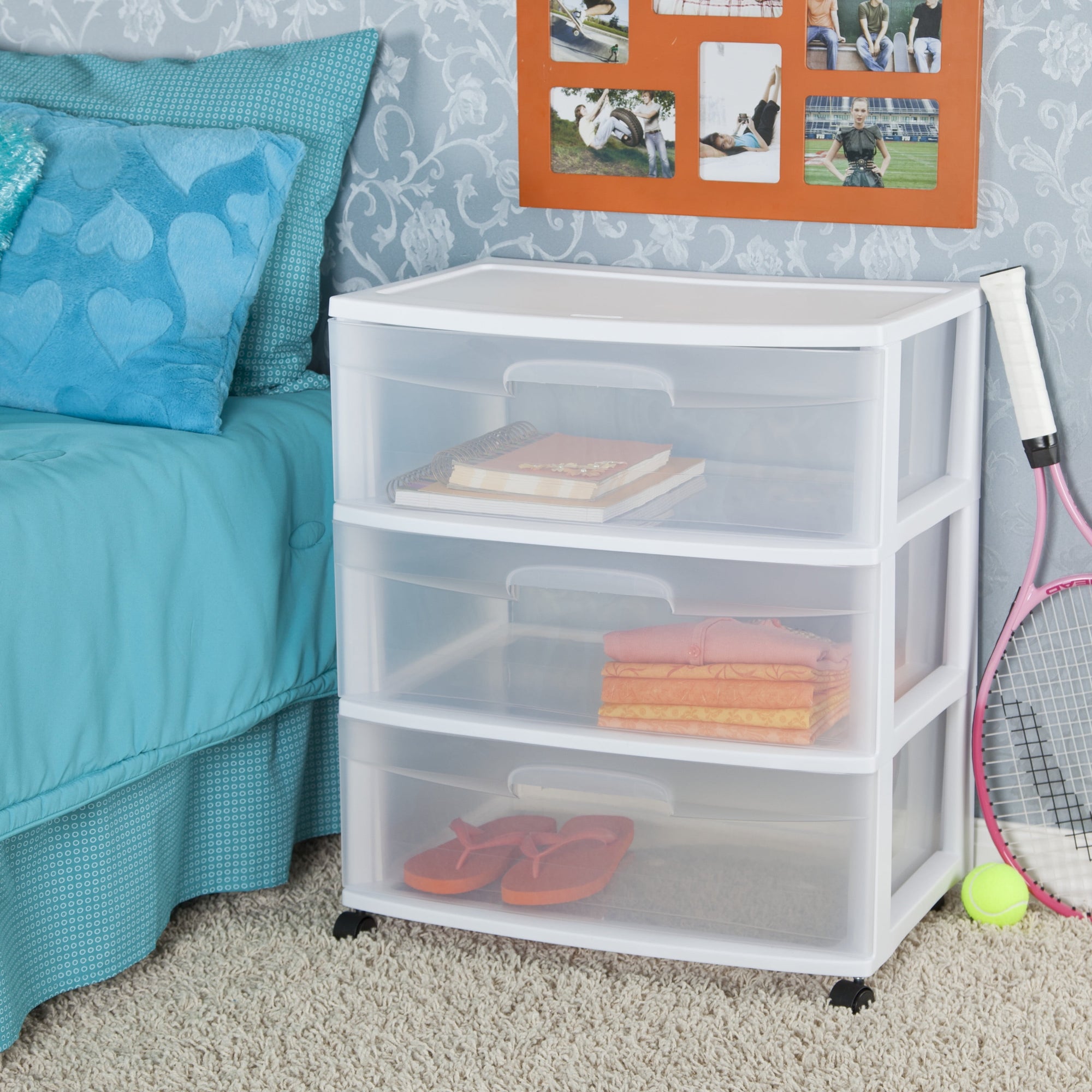 Wide 3 Drawer Cart White - CommunityRateLLC
