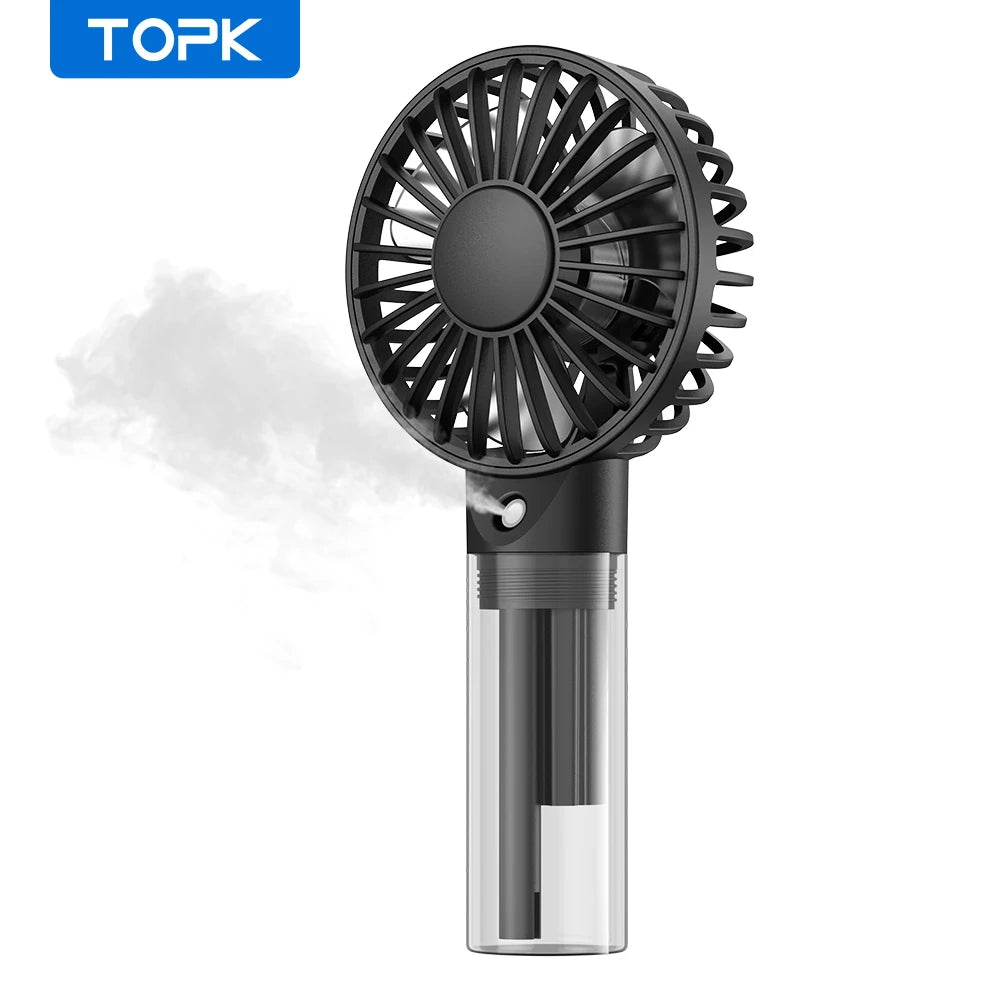 Rechargeable Portable Handheld Misting Fan with 2000mAh Battery - Foldable Mini Personal Spray Water Mist Fan