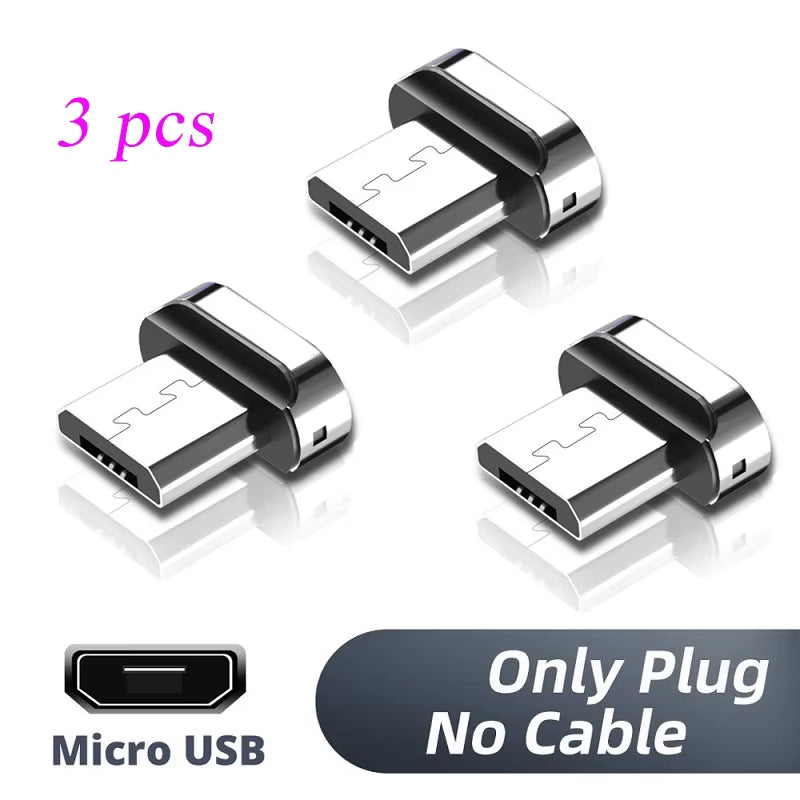 3A USB Magnetic Phone Charger and Data Cable - Fast Charging Type C and Micro USB Magnetic Charging Wire
