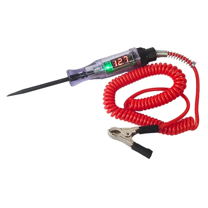 Car and Truck Voltage Circuit Tester - 6V, 12V, 24V Auto Diagnostic Probe with Light Bulb for Electrical Measurement and Repair