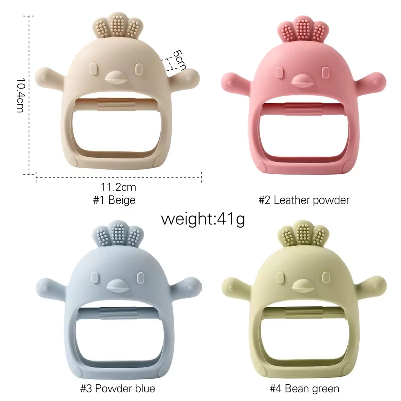 Chick Silicone Baby Teether Gloves - Soothing Molar Stick for Gums & Anti-Biting Relief