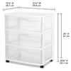 Wide 3 Drawer Cart White - CommunityRateLLC