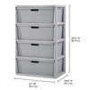 Wide 4 Drawer Cross-Weave Tower Cement