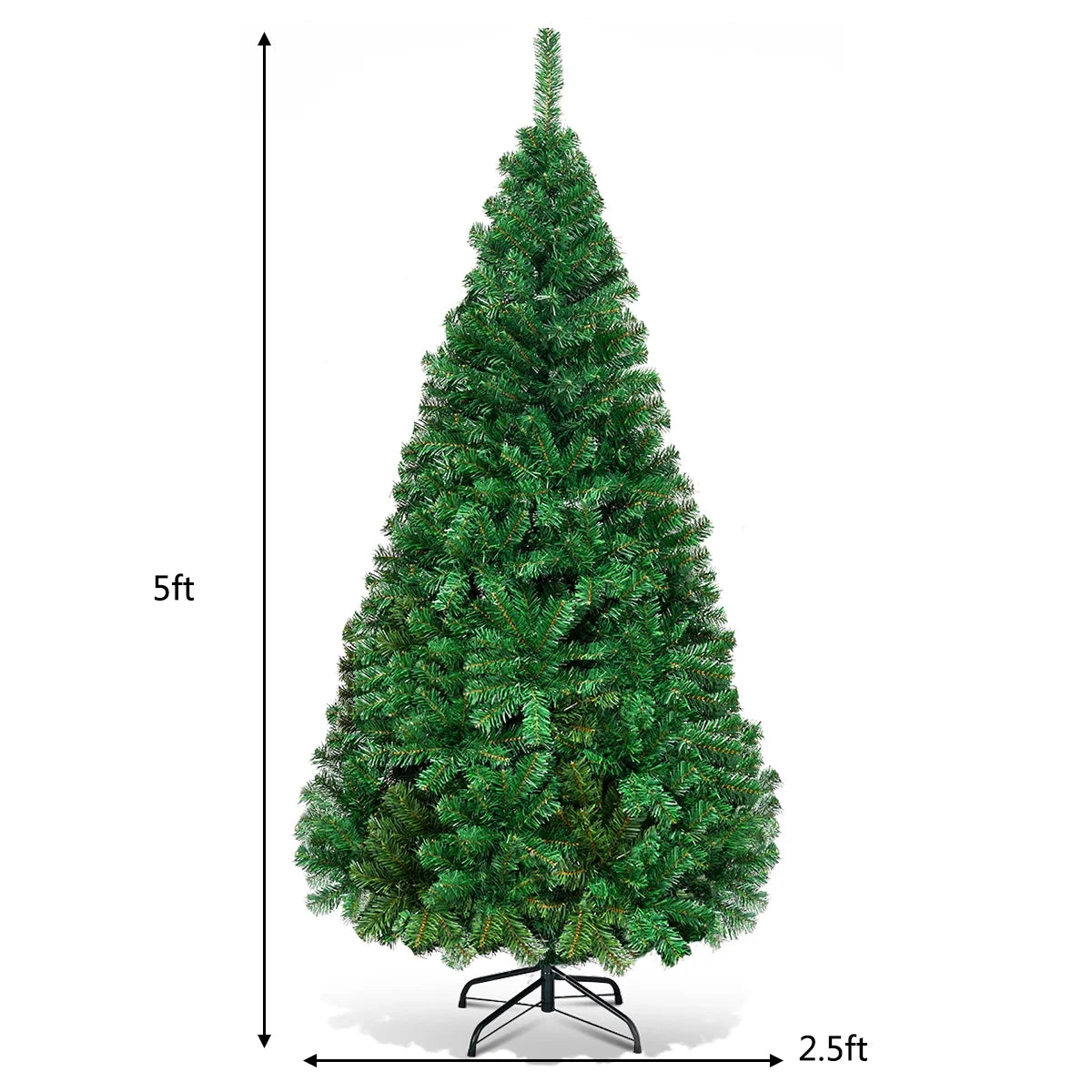 5-Foot Artificial PVC Christmas Tree for Indoor and Outdoor Use - Green