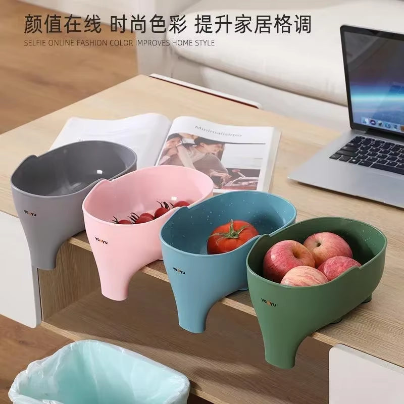 Versatile Elephant Drain Basket - Multi-Purpose Kitchen Storage for Fruits and Vegetables