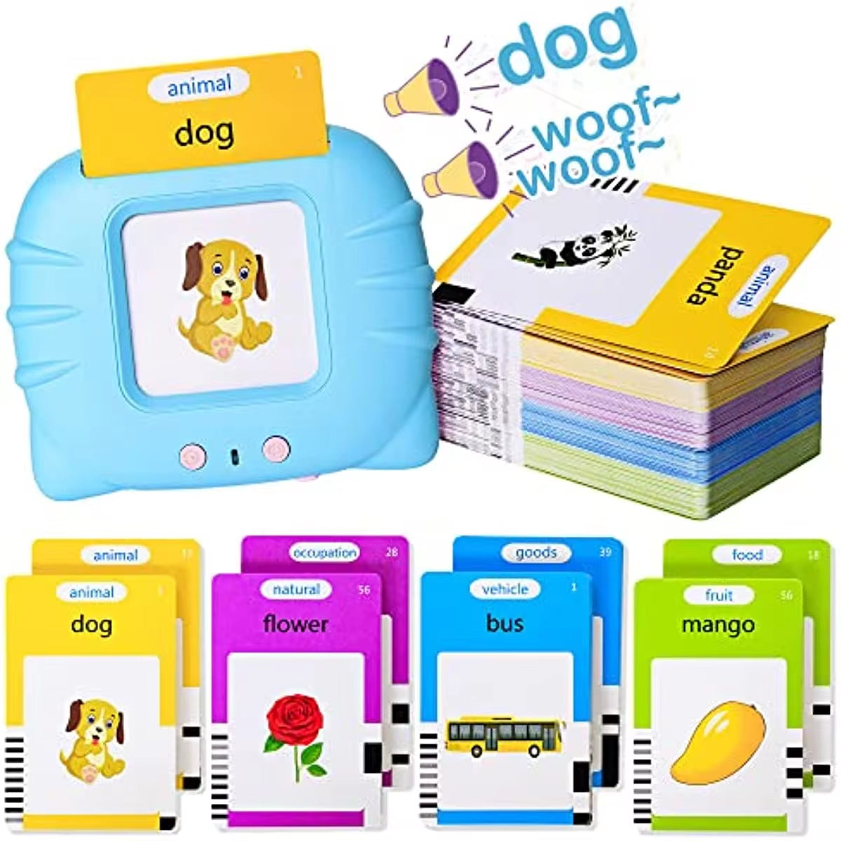 Interactive Talking Flash Cards for Early Education - Preschool Learning and Reading Machine for Boys and Girls