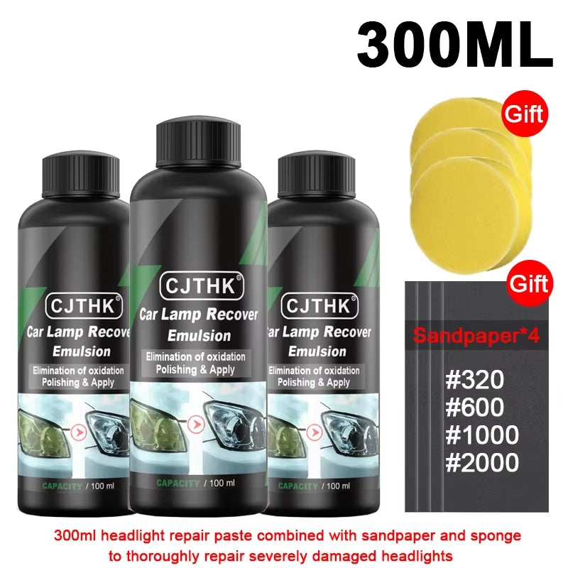 Car Headlight Restoration and Polishing Kit for Scratch Removal and Oxidation Elimination