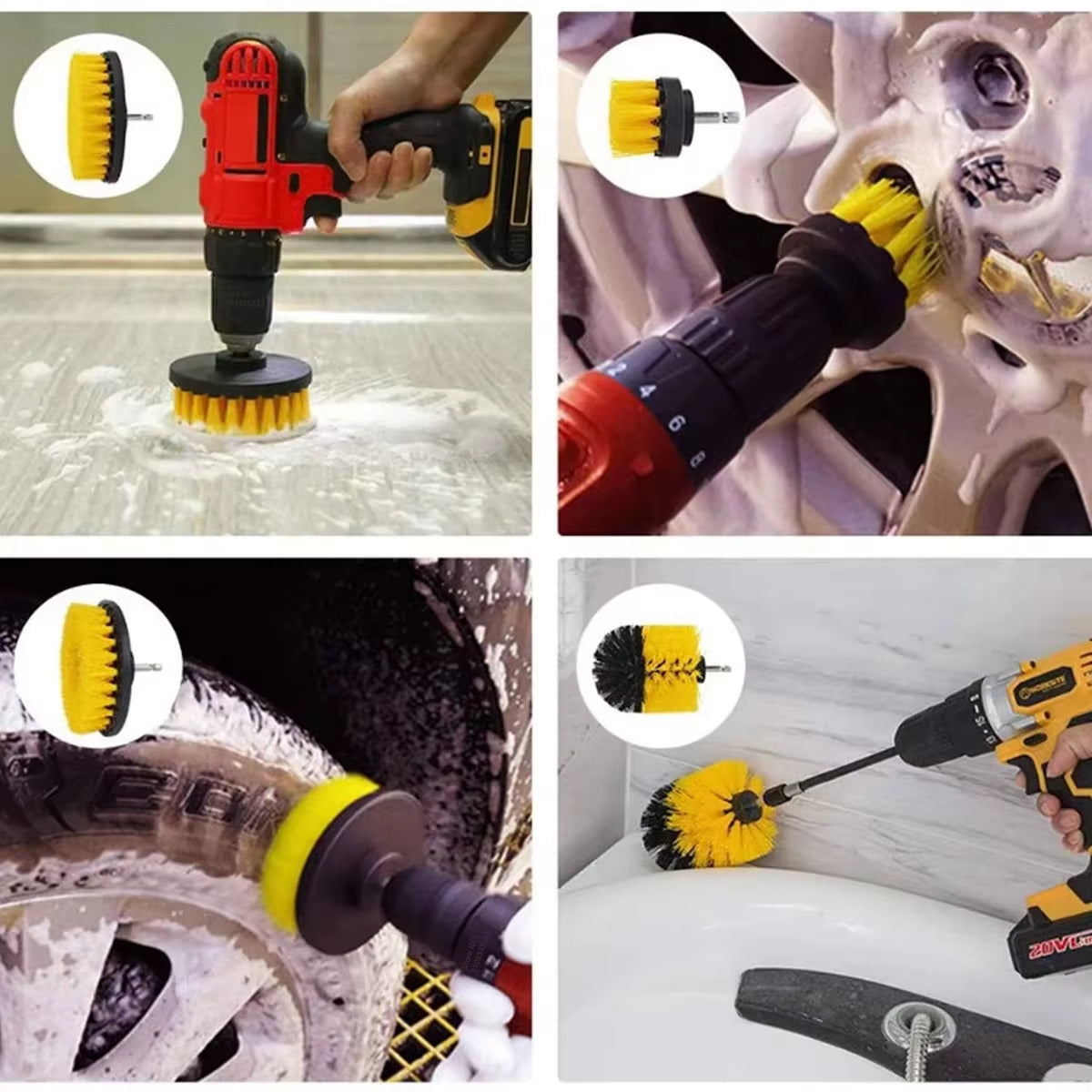 ZOPOSON Professional Car Cleaning Kit: Scrubber Drill Detailing Brush Set for Air Conditioner Vents, Towels, and Polishing Tools