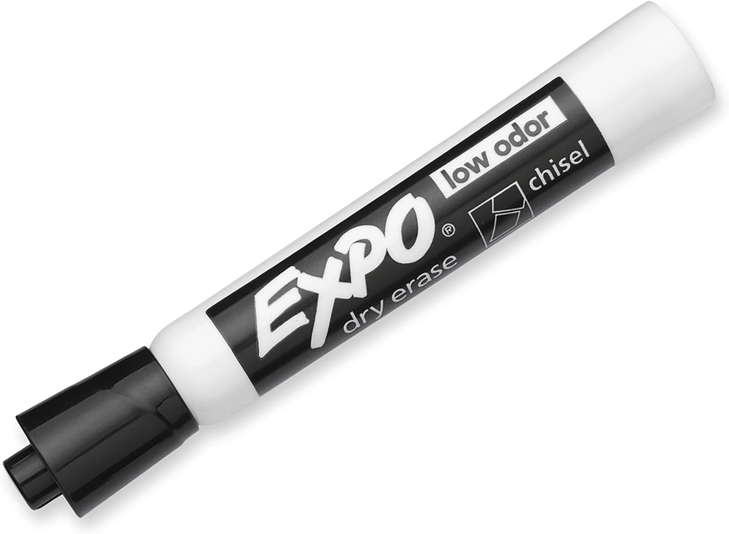 Low Odor Dry Erase Markers, Chisel Tip, Black, 4 Count - CommunityRateLLC