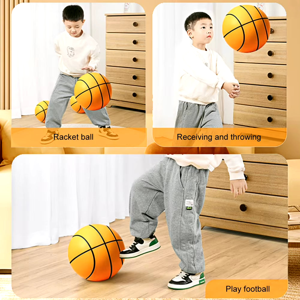 Indoor Silent Foam Basketball - 24/18cm Soft Bounce Ball for Children’s Sports and Play