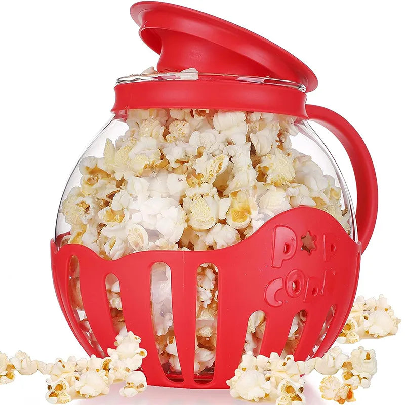 2.25QT Microwave Glass Popcorn Popper with Silicone Lid - Perfect for Quick and Easy Popcorn!