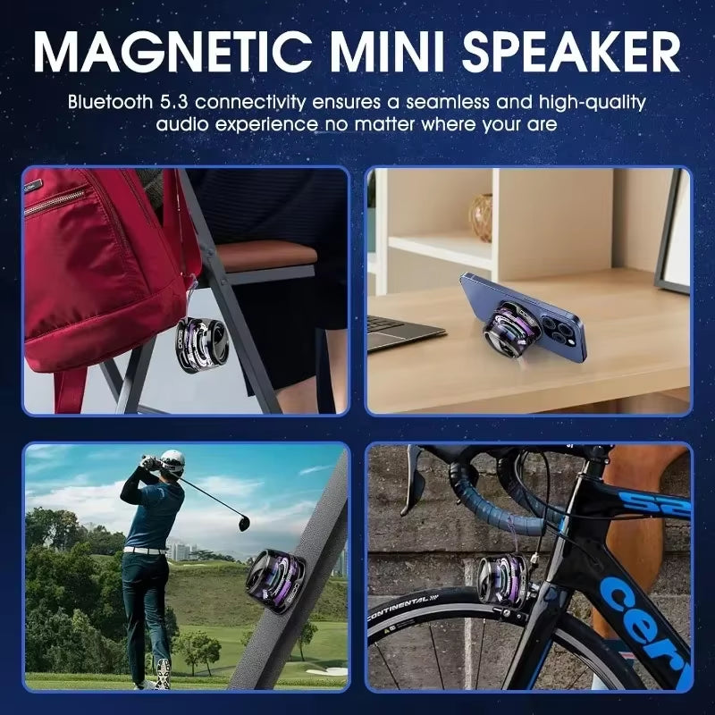 Portable Bluetooth Speaker G200 with RGB Lighting, Magnetic Design, BT5.3 Connectivity, Mini Sound Box, 7 Hours Playback, and Phone Holder