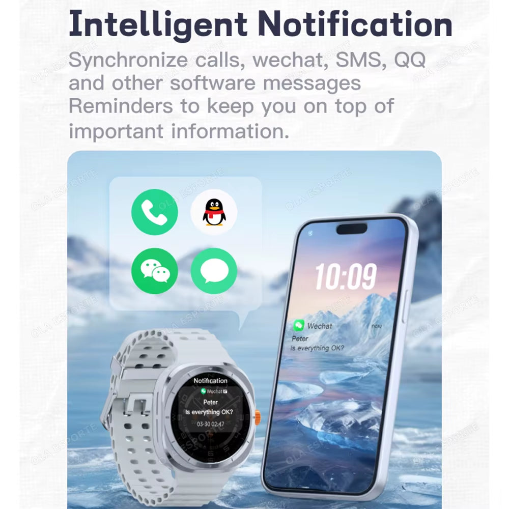 Galaxy Watch 7 Ultra Smart Bracelet for Men - GPS Tracker, NFC, HD Touch Screen, Bluetooth Calling, Health Monitoring Smartwatch for Samsung