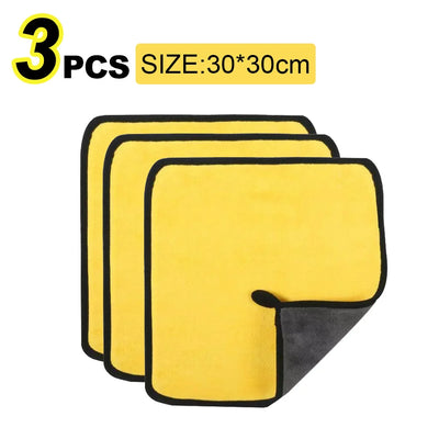 Microfiber Car Wash Towel - 30x30 cm (60 cm) Detailing and Drying Cloth with Hemmed Edges for Superior Car Care