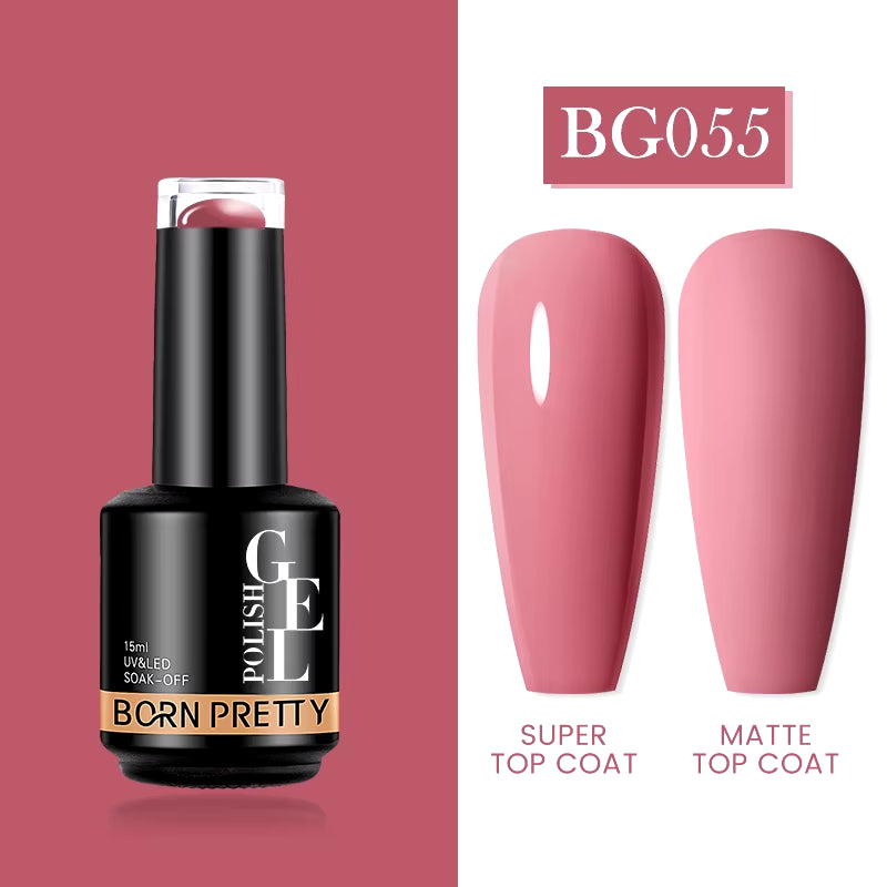 Milky Pink Rubber Base Gel Nail Polish - 15ml Semi-Permanent Glitter Varnish, Soak-Off Self-Leveling UV/LED Gel