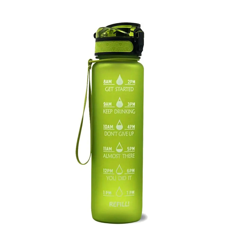 Professional Tritan Water Bottle with Time Markers - Leakproof Design for Fitness and Sports Motivation