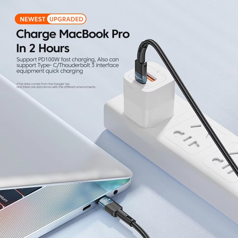 100W USB Type-C to USB-C Fast Charging Cable, 3M Length, Compatible with MacBook, Samsung, and Xiaomi