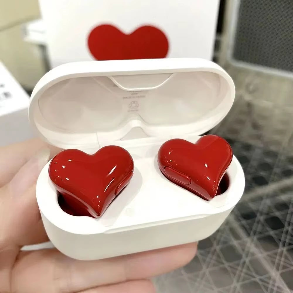 Bluetooth Wireless Heart-Shaped Earphones for Women - High-Quality Sport Music Earbuds, Perfect Gift for Girls